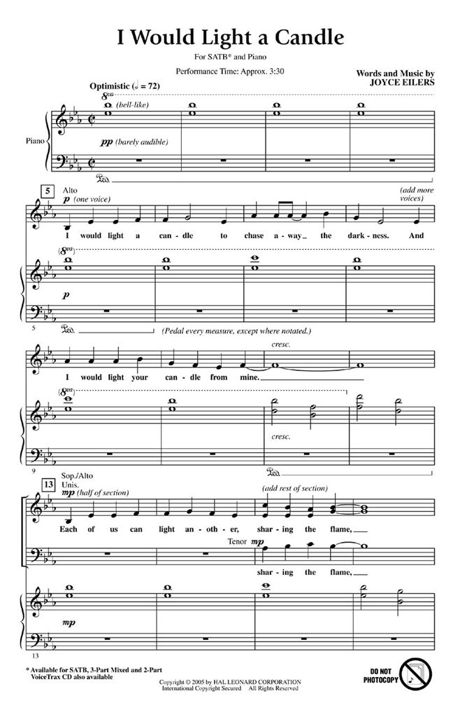 I Would Light A Candle (SATB)